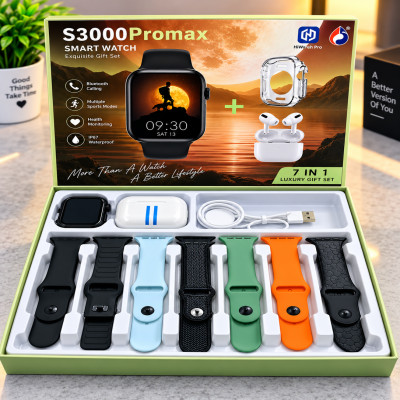 S3000 Promax Combo Set - Watch + Earbuds + 7 Straps